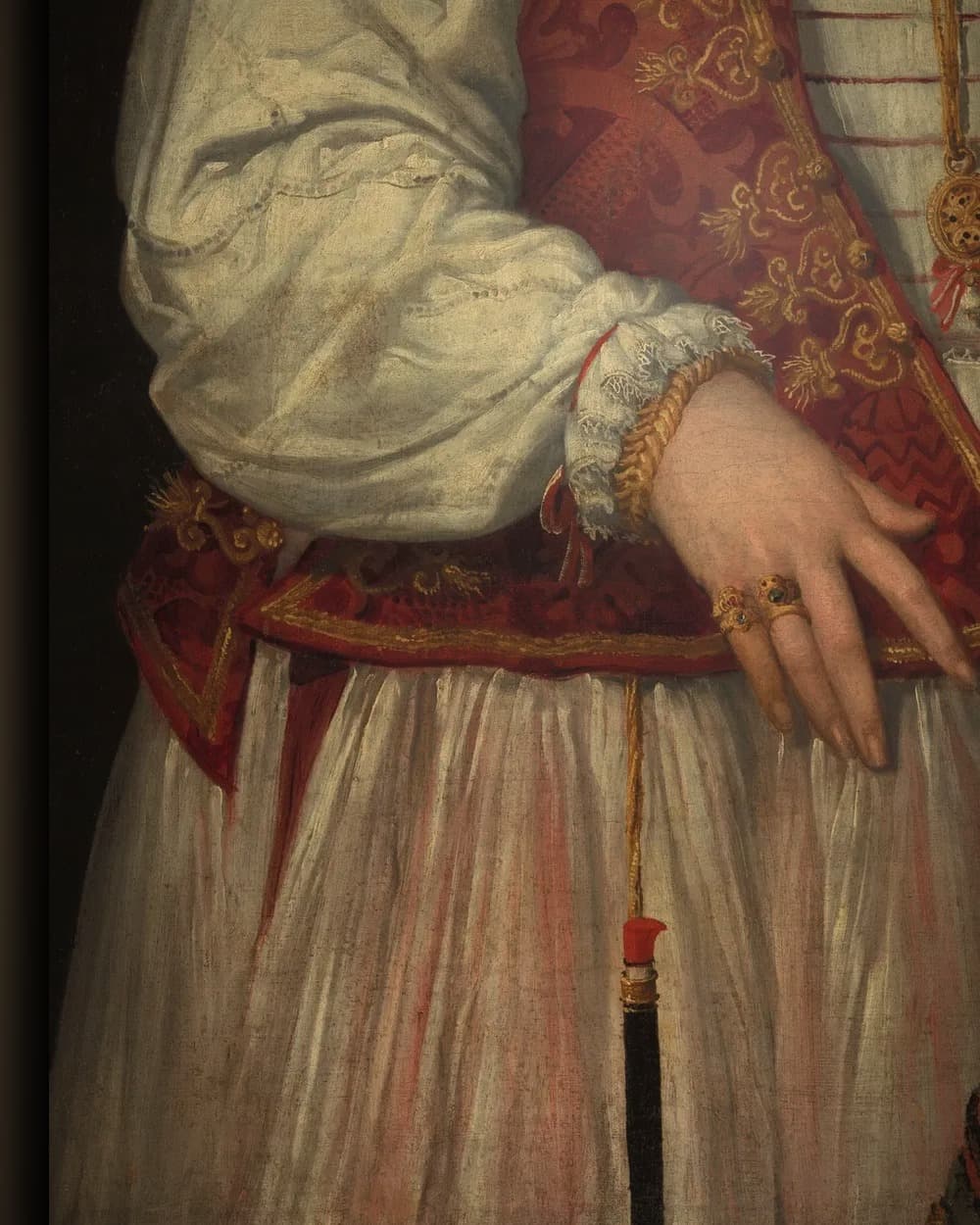 Materiaal en afwerking van Portret van een vrouw met een eekhoorntje in het wisselframe