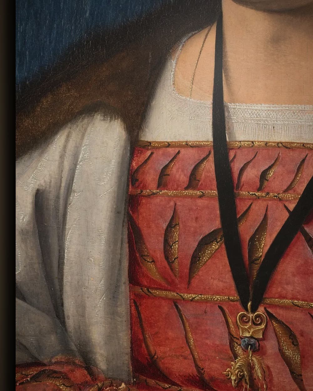 Materiaal en afwerking van Floris van Egmond (1469-1539), graaf van Buren en Leerdam in het wisselframe