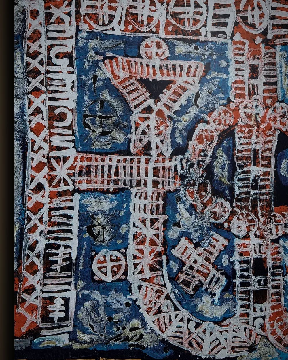 Materiaal en afwerking van Abstract Weefsel in het wisselframe