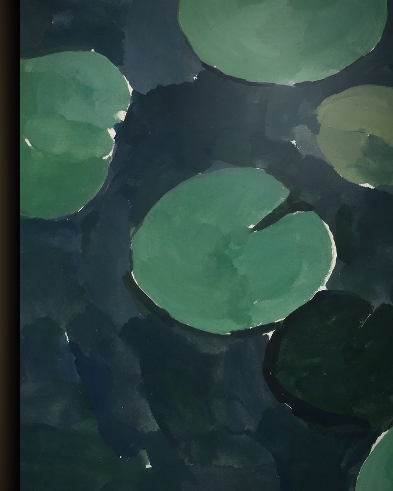 Materiaal en afwerking van Waterlelies van bovenaf in het wisselframe
