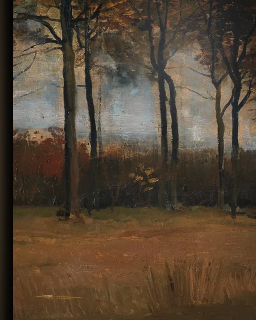 Materiaal en afwerking van De laan in de herfst in het wisselframe