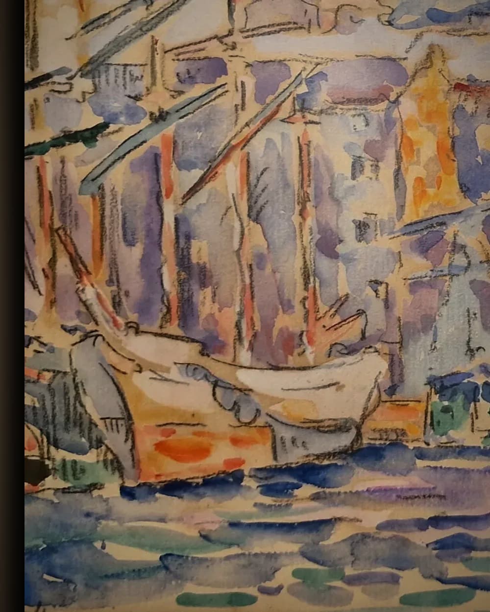 Materiaal en afwerking van De oude haven van Marseille in het wisselframe