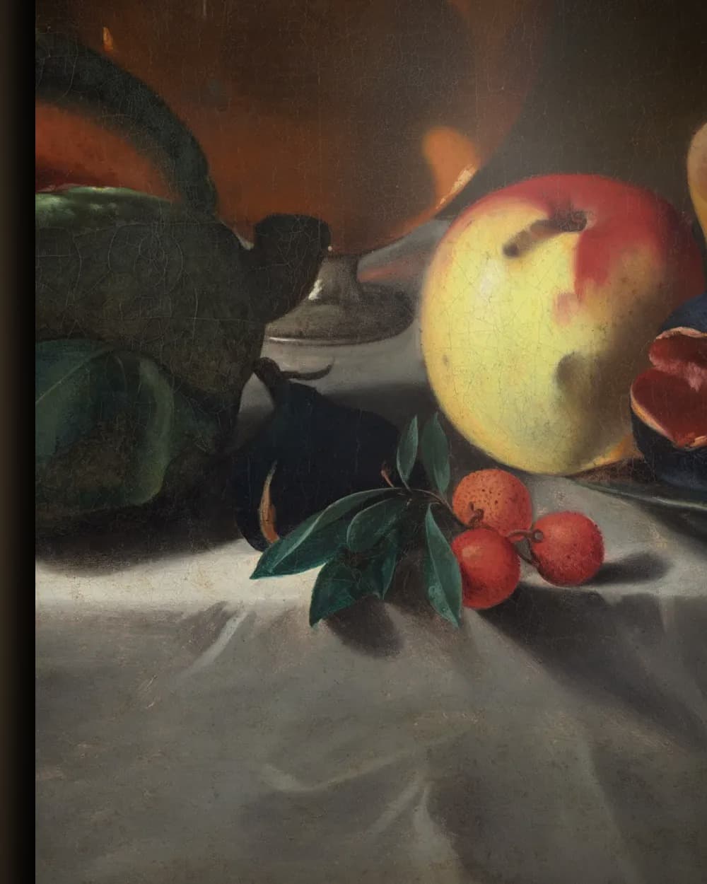 Materiaal en afwerking van Stilleven met zomerfruit in het wisselframe