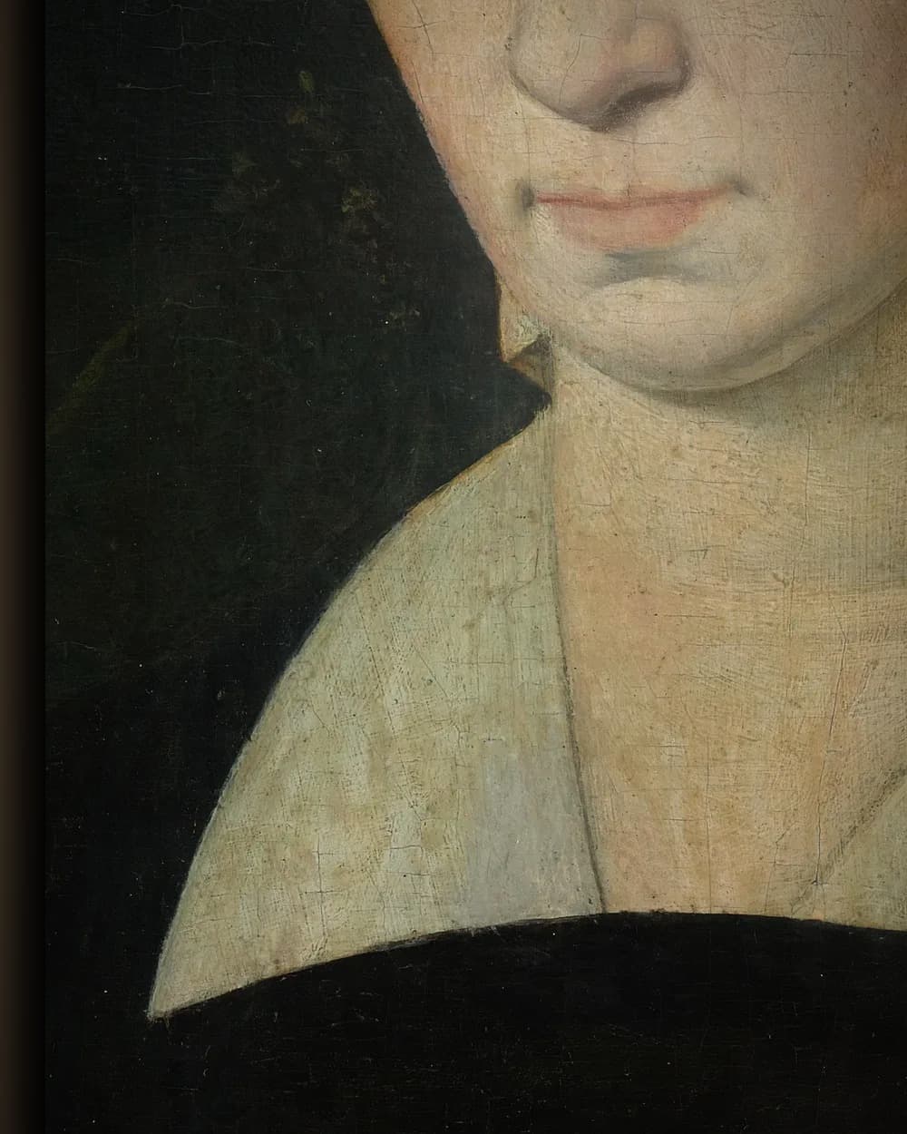 Materiaal en afwerking van Portret van een vrouw in het wisselframe