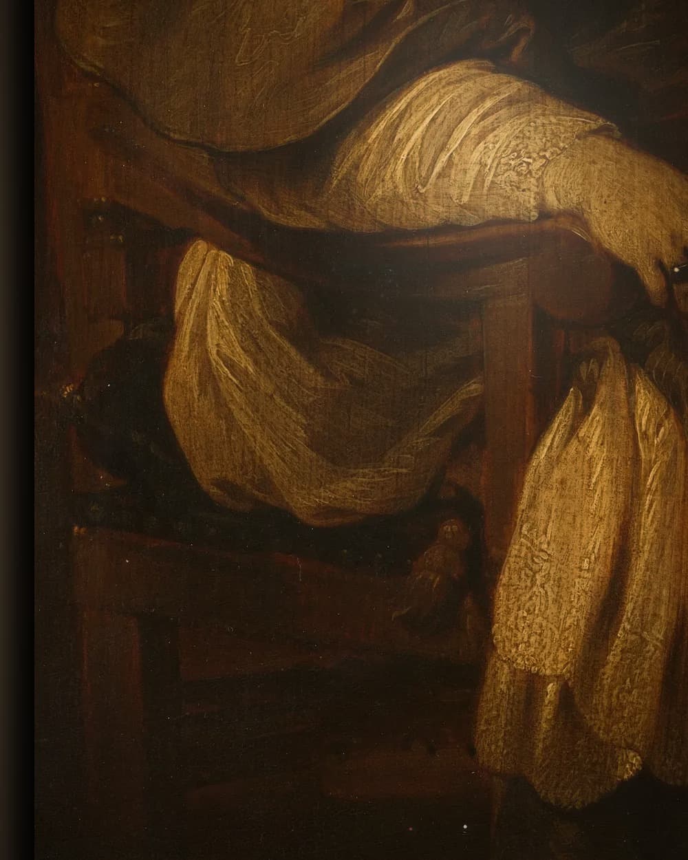 Materiaal en afwerking van Portret van François de Gand-Villain (1647-1666), bisschop van Doornik (1588-1666) in het wisselframe