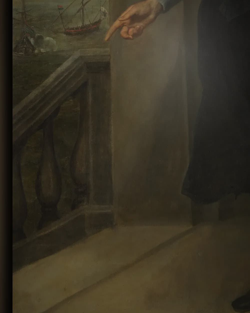 Materiaal en afwerking van Portret van een edelman, mogelijk Nicolaes van der Borght in het wisselframe