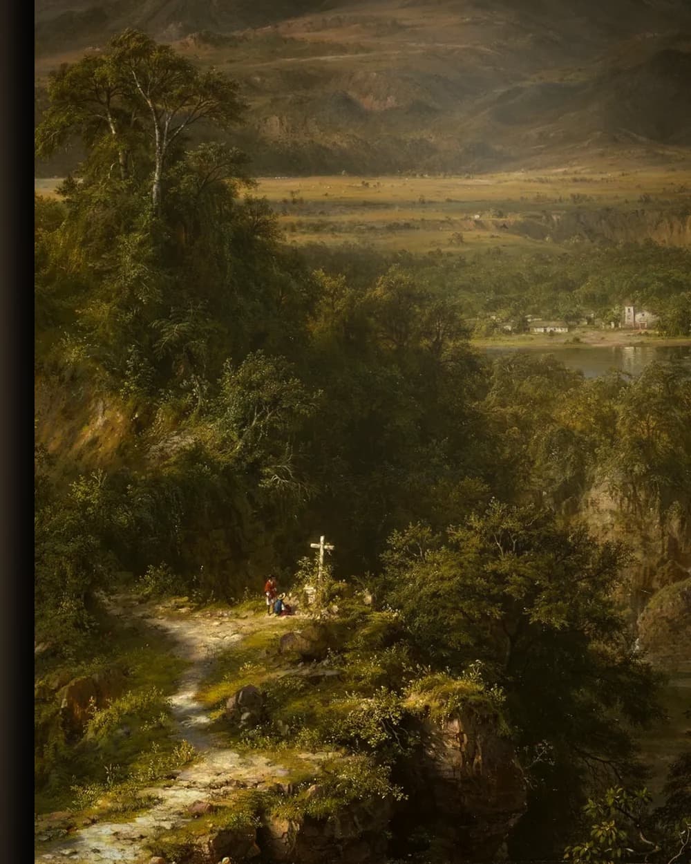 Materiaal en afwerking van The Heart of the Andes (1859) in het wisselframe