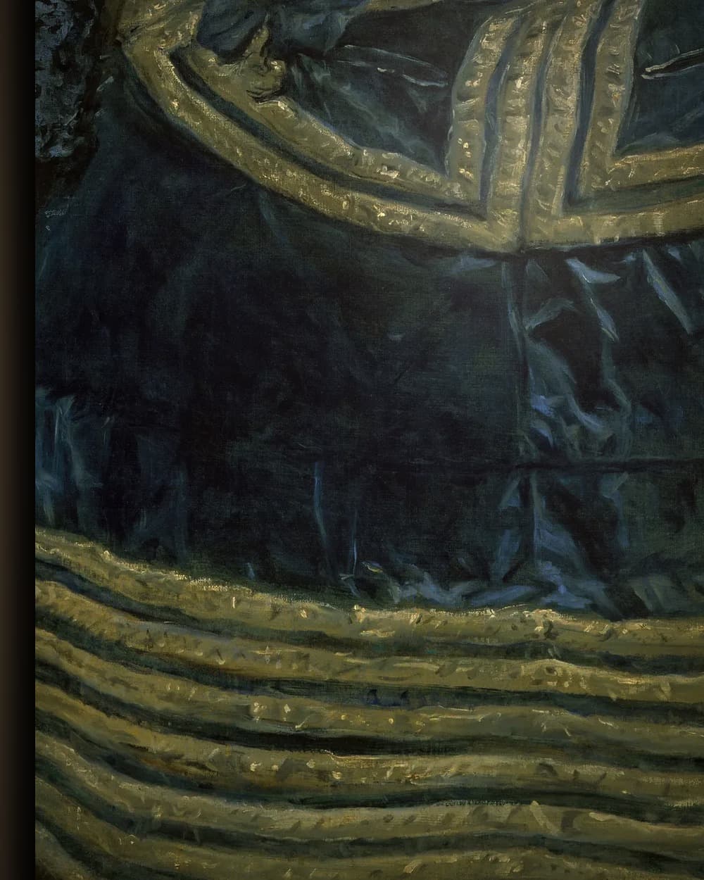 Materiaal en afwerking van Infanta Margarita Teresa in het Blauw in het wisselframe