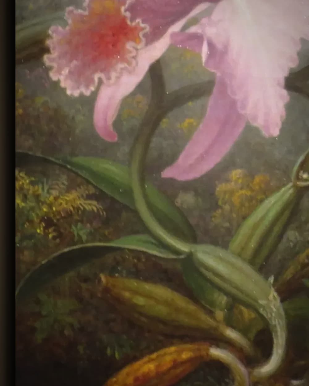 Materiaal en afwerking van Orchid and Hummingbird in het wisselframe