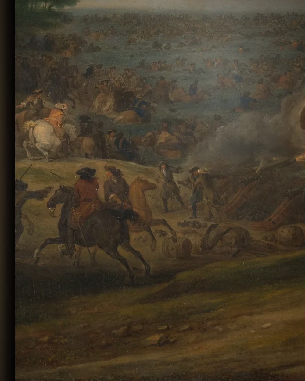 Materiaal en afwerking van Lodewijk XIV trekt bij Lobith de Nederlanden binnen in het wisselframe