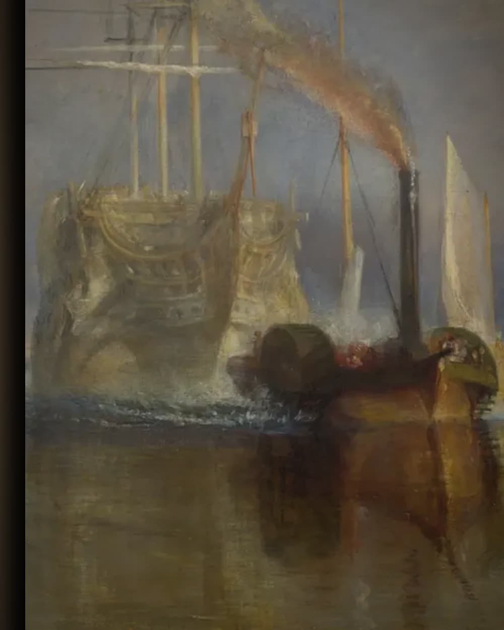 Materiaal en afwerking van De laatste reis van de Temeraire in het wisselframe