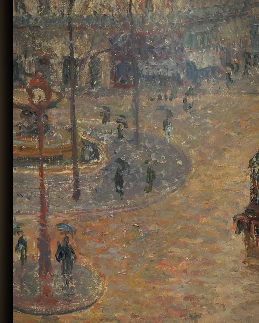 Materiaal en afwerking van Avenue de l'Opéra, effect van sneeuw in het wisselframe