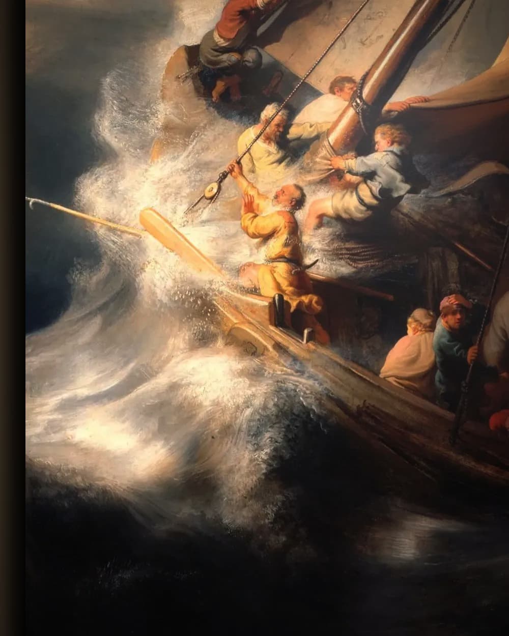 Materiaal en afwerking van De storm op het meer van Galilea in het wisselframe
