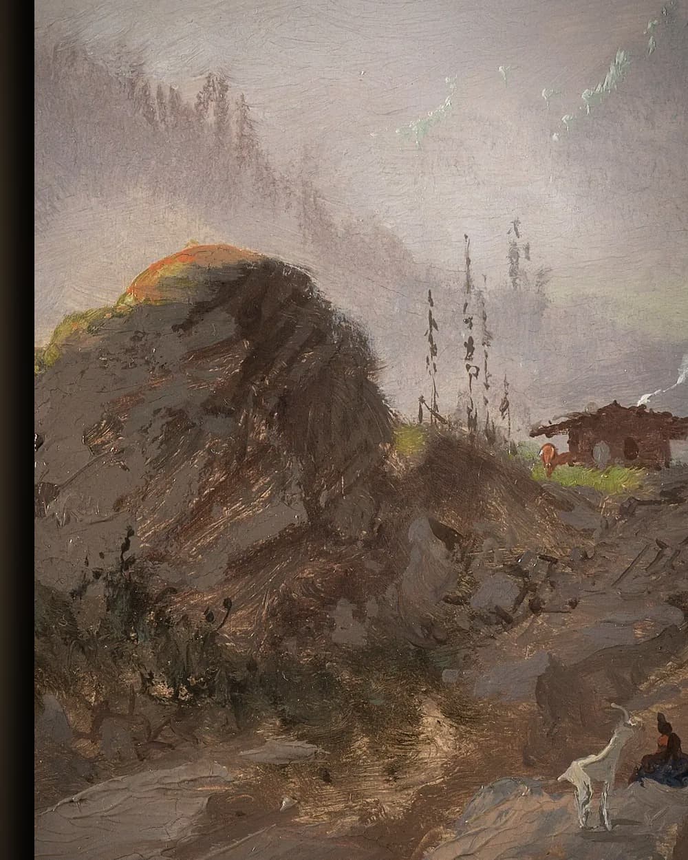 Materiaal en afwerking van Berglandschap in Tirol met gemzen in het wisselframe
