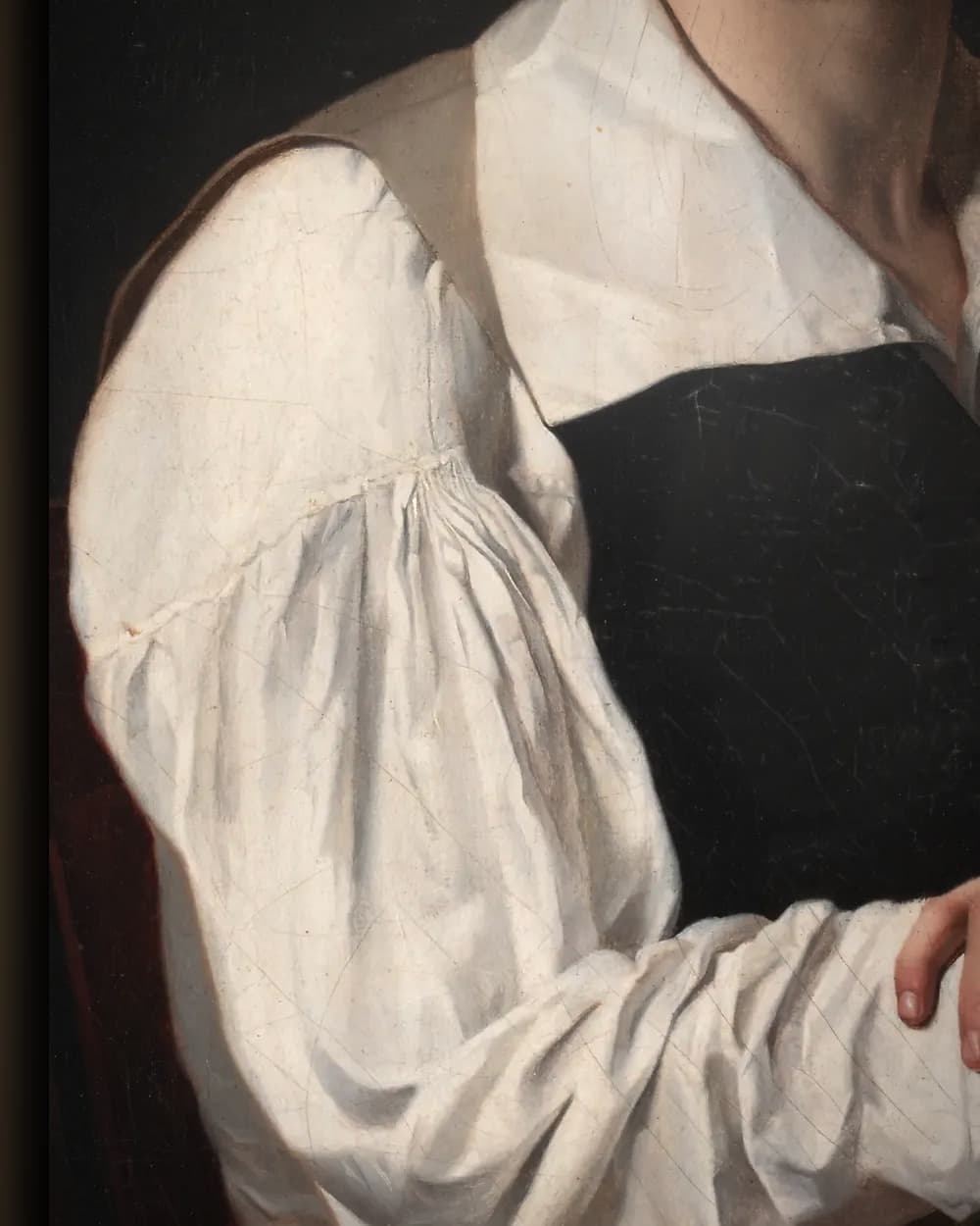 Materiaal en afwerking van Zelfportret in het wisselframe