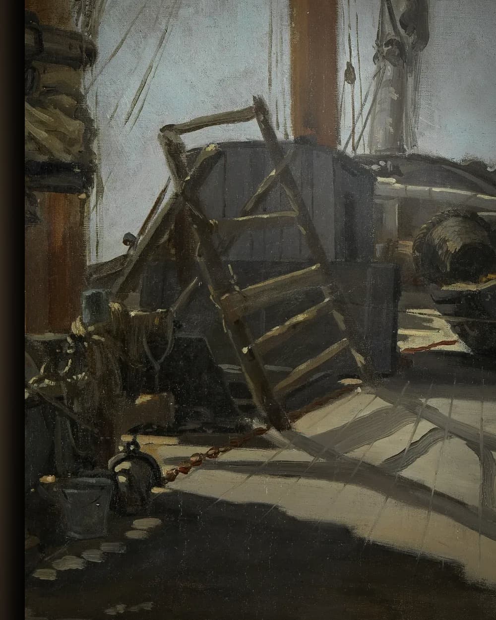 Materiaal en afwerking van Het scheepsdek in het wisselframe