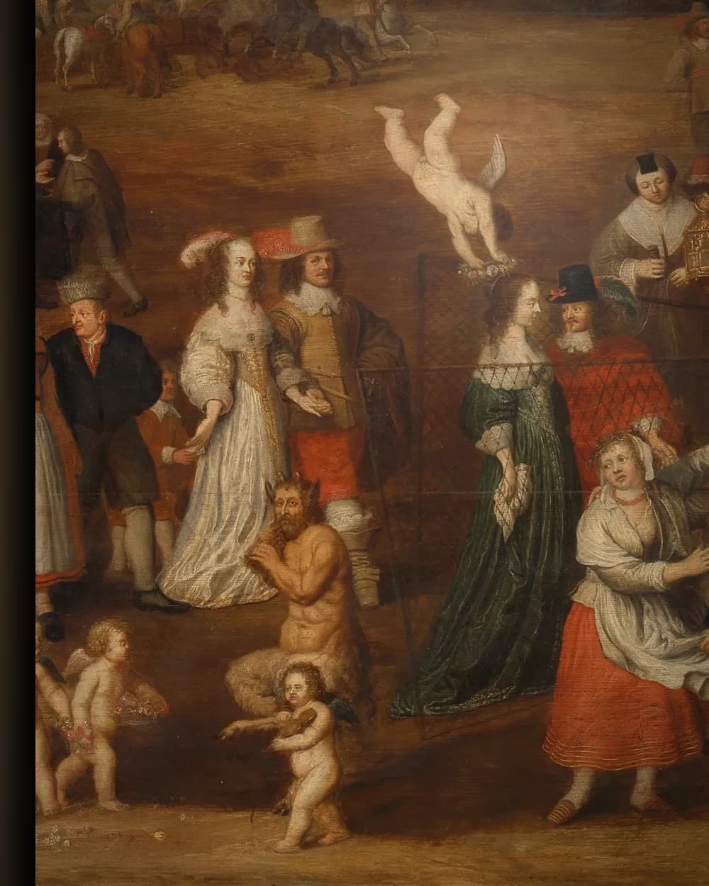 Materiaal en afwerking van De huwelijksfuik: allegorie op het huwelijk in het wisselframe
