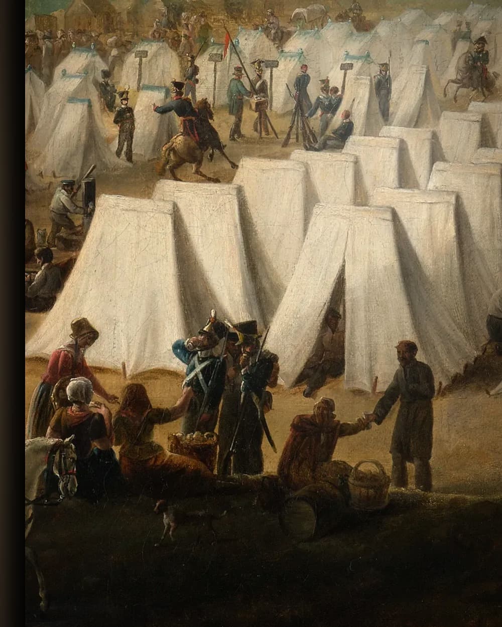 Materiaal en afwerking van Het legerkamp bij Rijen in het wisselframe
