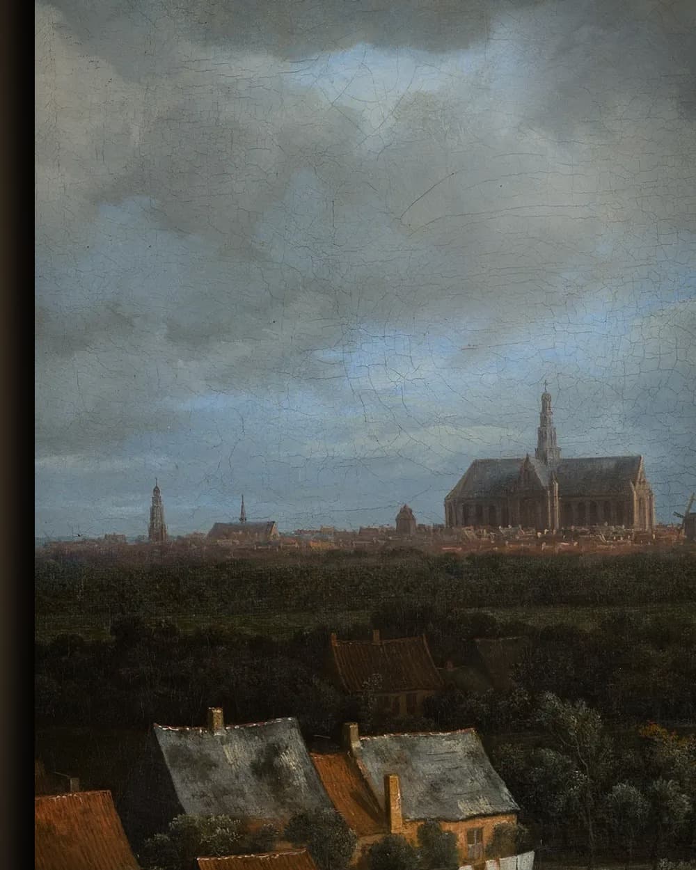 Materiaal en afwerking van Gezicht op Haarlem met bleekvelden in het wisselframe