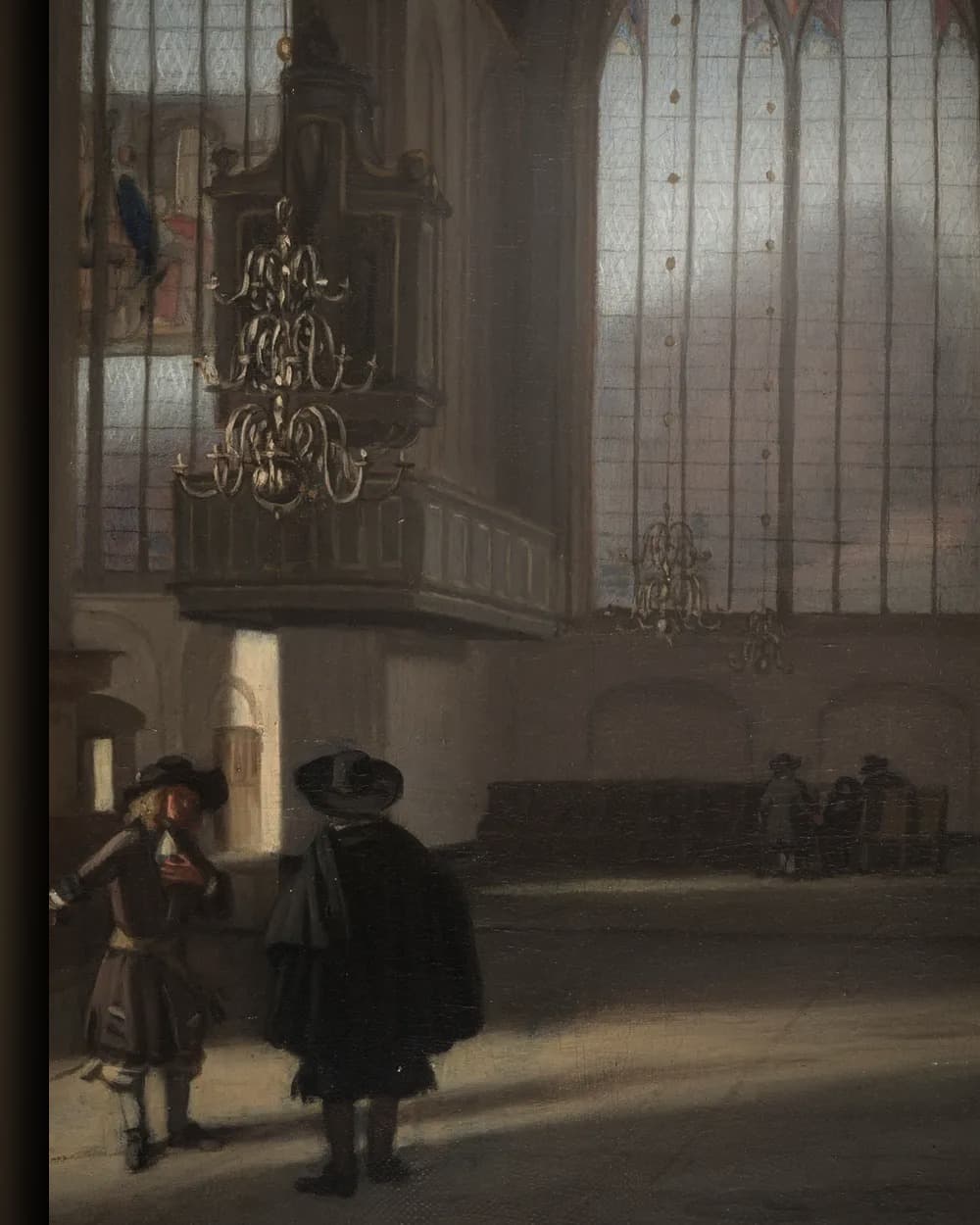 Materiaal en afwerking van Kerkinterieur in het wisselframe