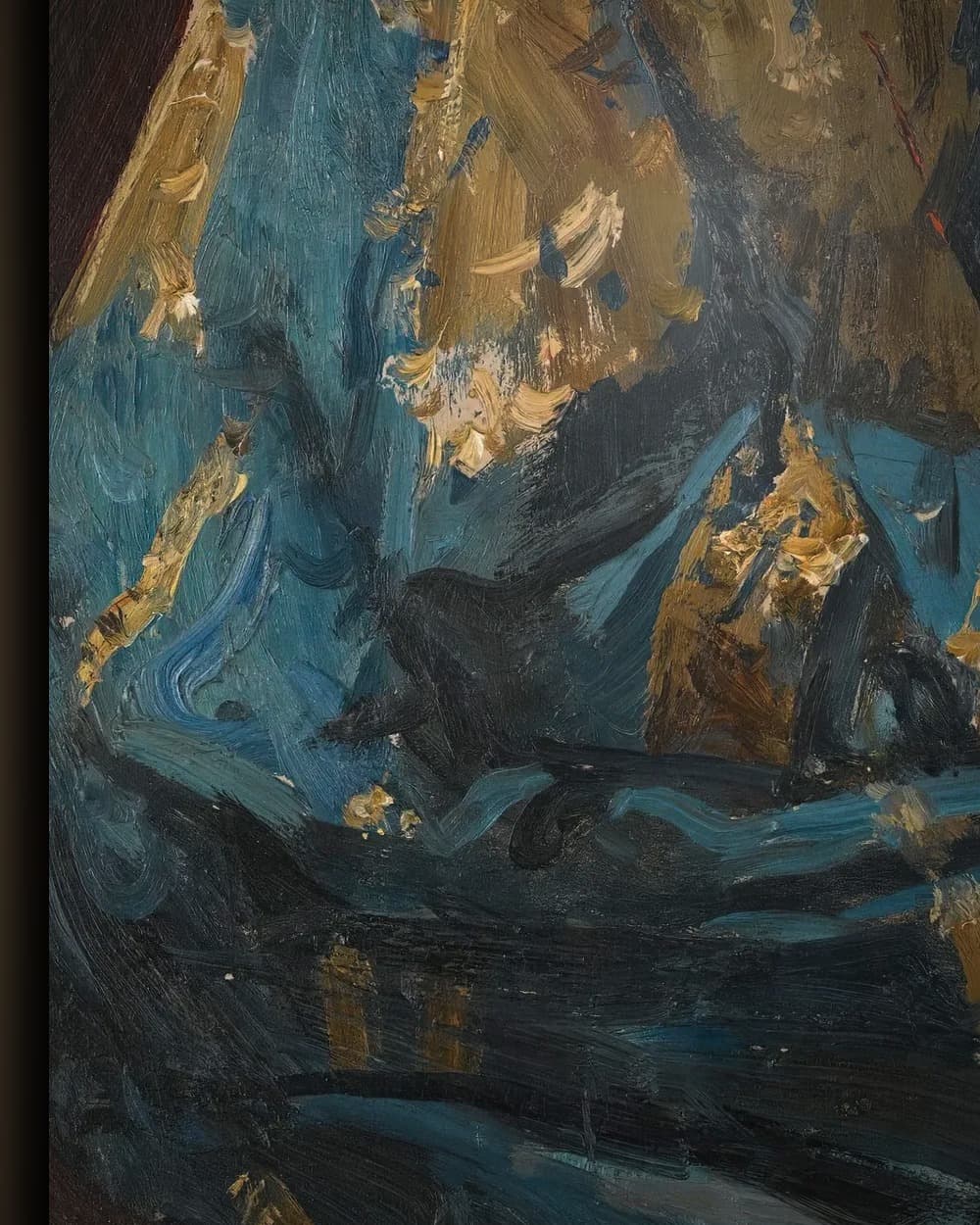 Materiaal en afwerking van La Dame en Bleu in het wisselframe