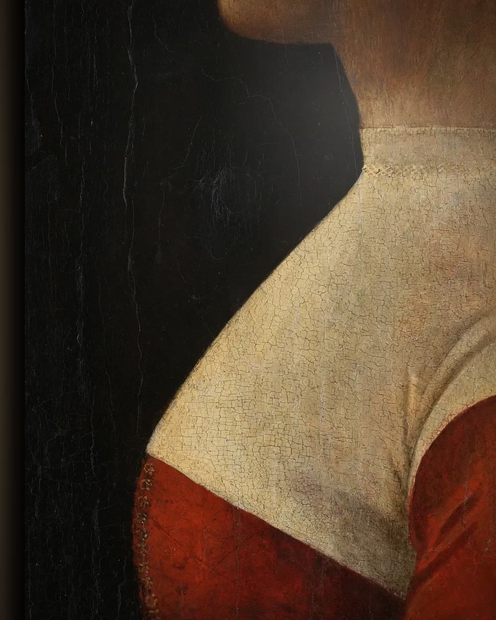 Materiaal en afwerking van Portret van een jonge vrouw in het wisselframe