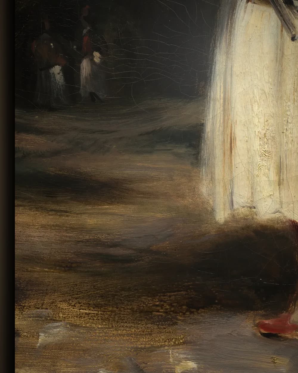 Materiaal en afwerking van Graaf Demetrius de Palatiano in Suliotisch kostuum in het wisselframe
