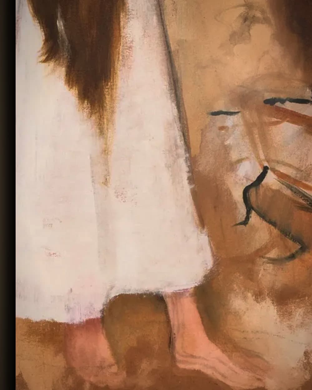 Materiaal en afwerking van Vrouwen die hun haar kammen in het wisselframe