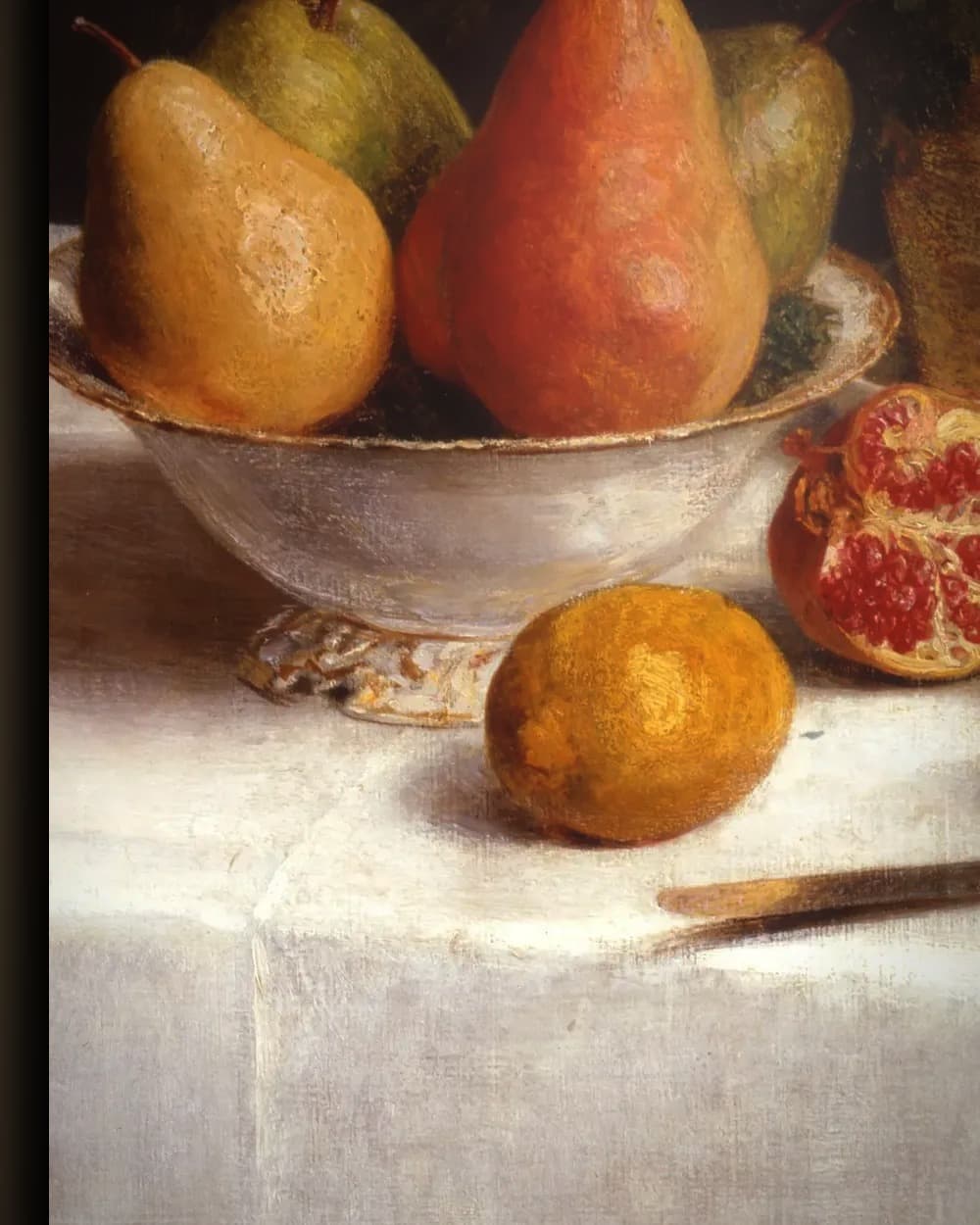 Materiaal en afwerking van Vanitasstilleven in het wisselframe