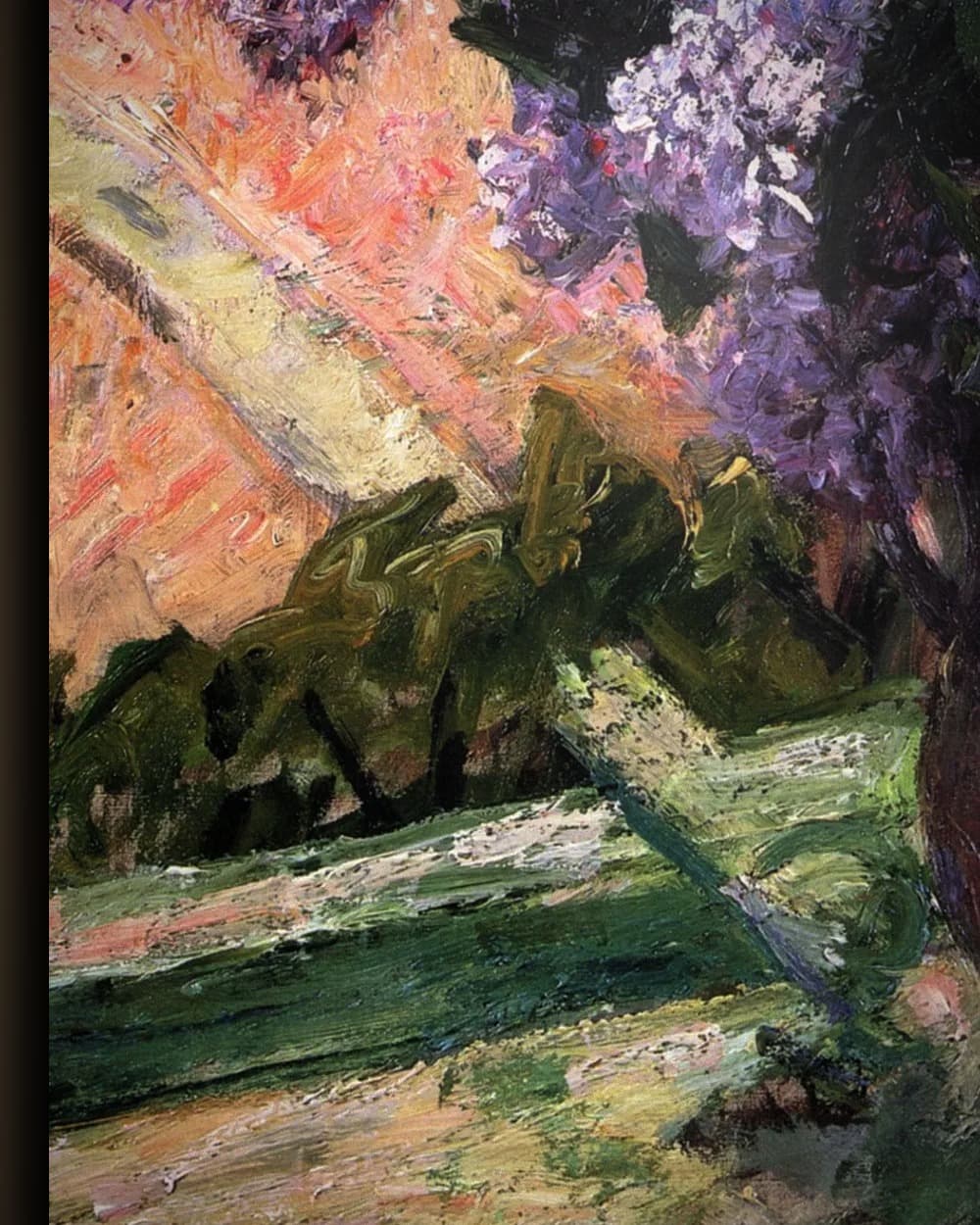 Materiaal en afwerking van Lilacs in a Window (1880-83) in het wisselframe