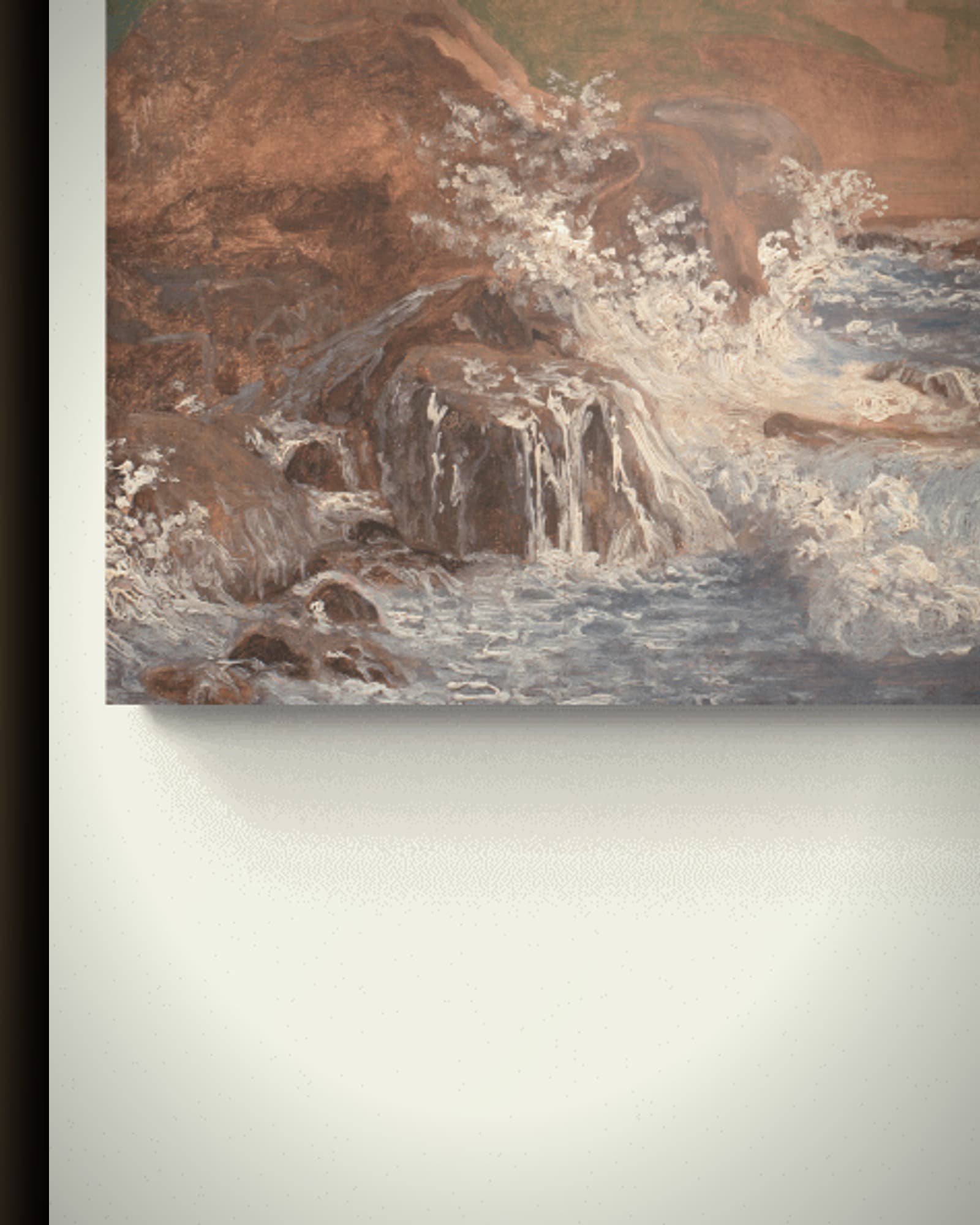 Materiaal en afwerking van Rotsen en woelig meer, Capri in het frame