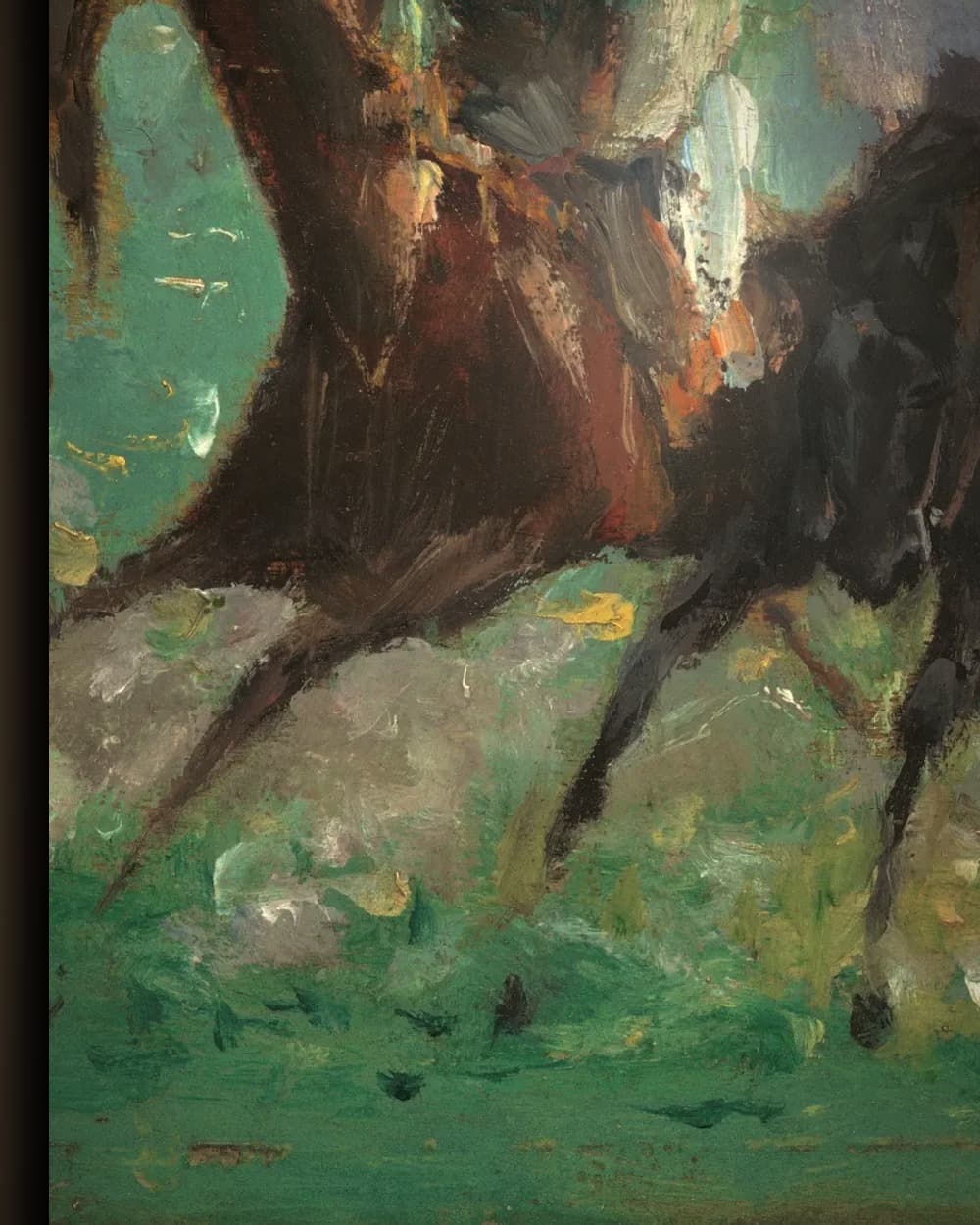 Materiaal en afwerking van Bij de paardenrennen in het wisselframe