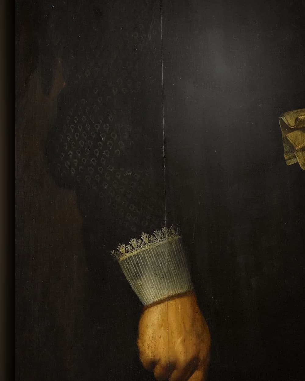 Materiaal en afwerking van Portret van Adam van Westerwolt (1580-1639) in het wisselframe