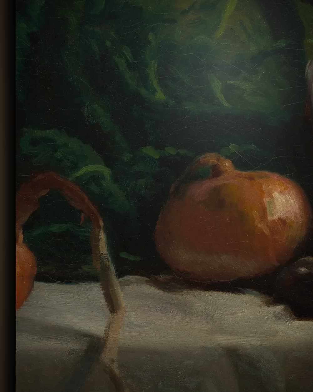 Materiaal en afwerking van Stilleven met groenten, patrijs en een kruik in het wisselframe