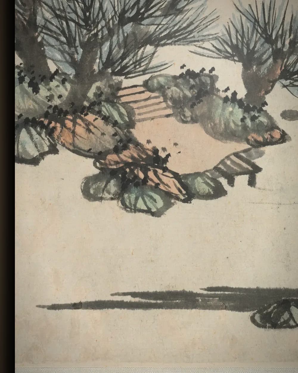 Materiaal en afwerking van Landschapsalbum in verschillende stijlen, voorjaarsploegen in het wisselframe