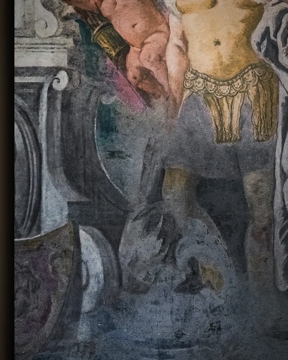 Materiaal en afwerking van Rinaldo en Armida in haar tuin in het wisselframe