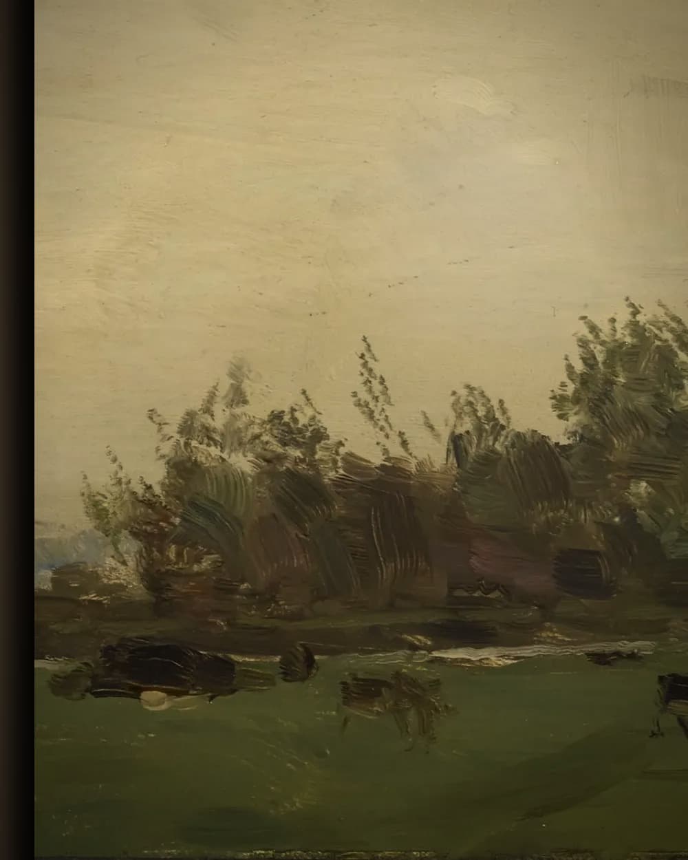 Materiaal en afwerking van Weidelandschap aan het Spaarne in het wisselframe