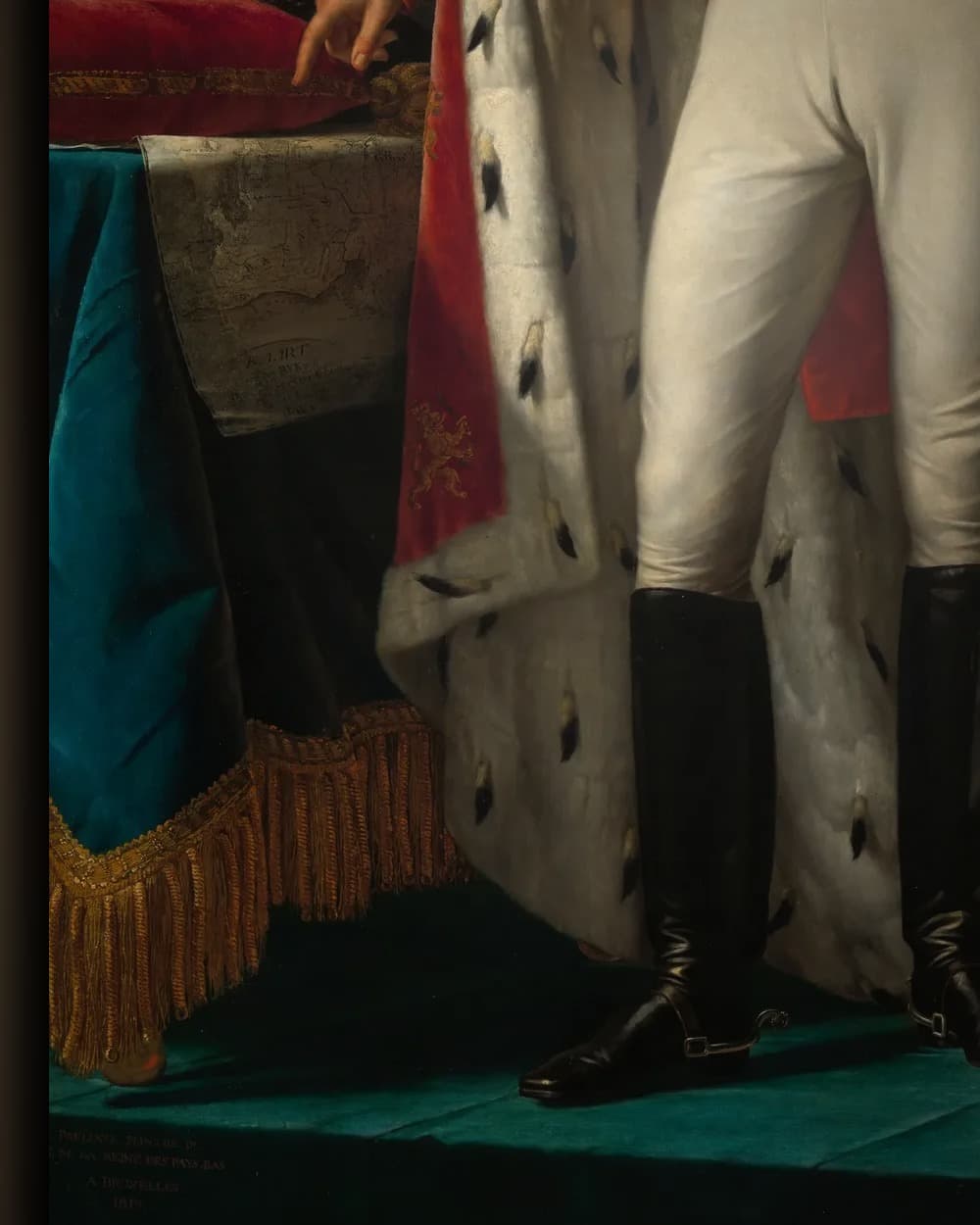 Materiaal en afwerking van Portret van Willem I, koning der Nederlanden in het wisselframe