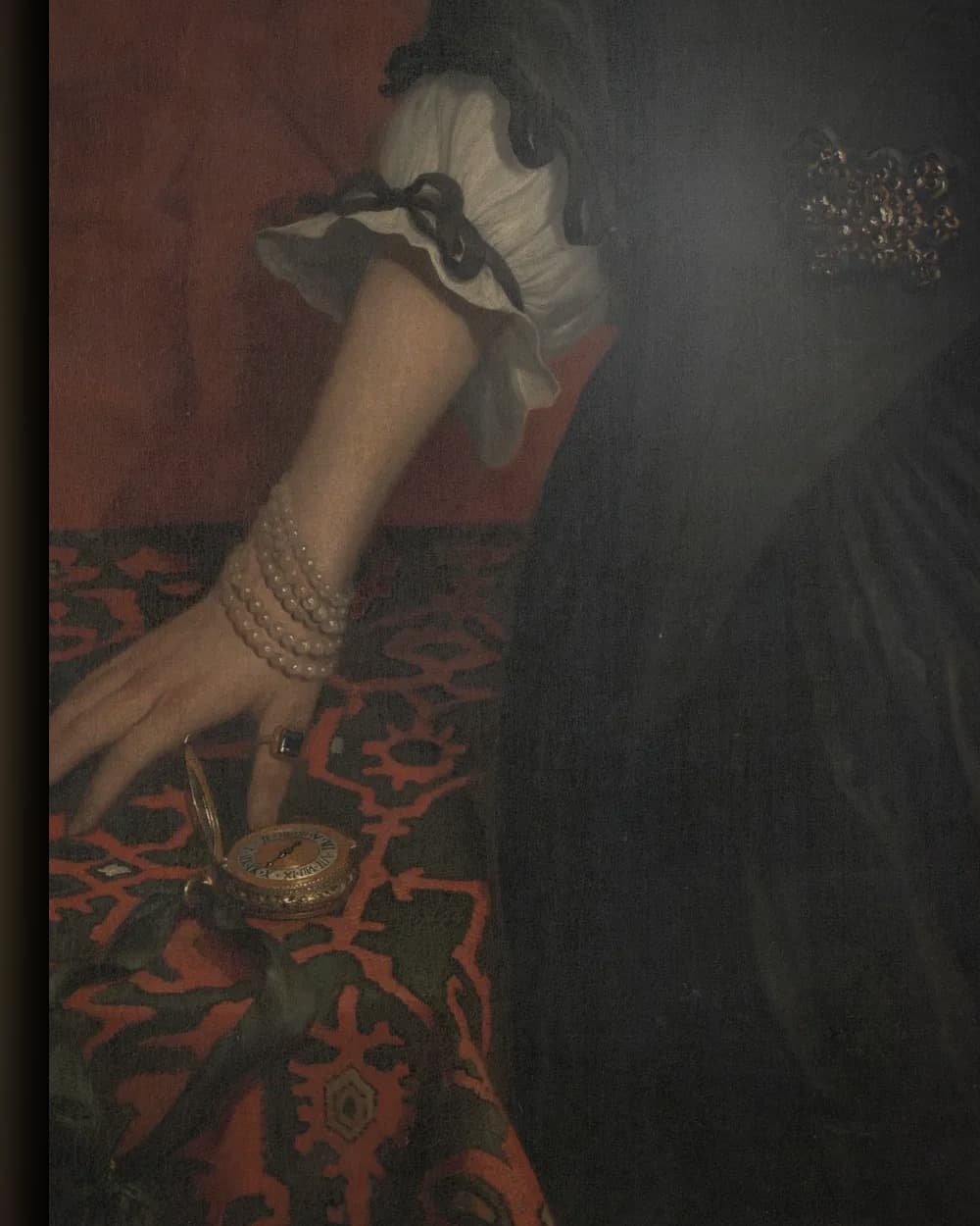 Materiaal en afwerking van Portret van een vrouw, vermoedelijk Anna van Bourgondië, stichtster van Slot Windenburg op Dryschor (Schouwen), en echtgenote van Adolf van Kleef in het wisselframe