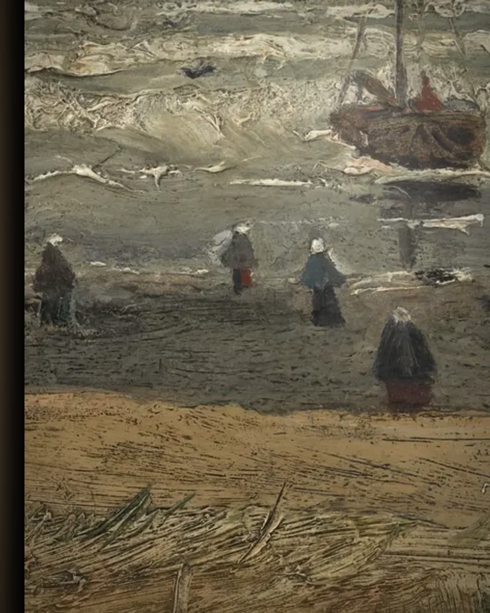 Materiaal en afwerking van Zeegezicht bij Scheveningen in het wisselframe