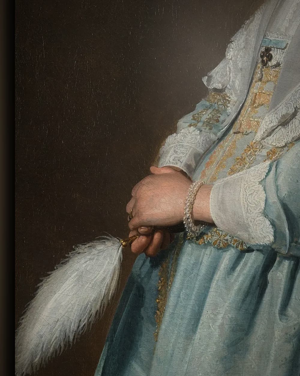 Materiaal en afwerking van Meisje in het blauw in het wisselframe