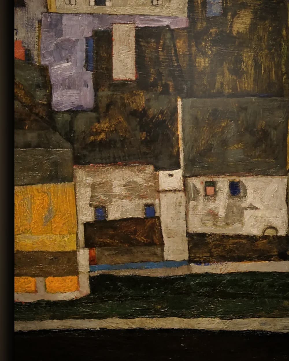Materiaal en afwerking van De kleine stad IV (Krumau aan de Moldau) in het wisselframe