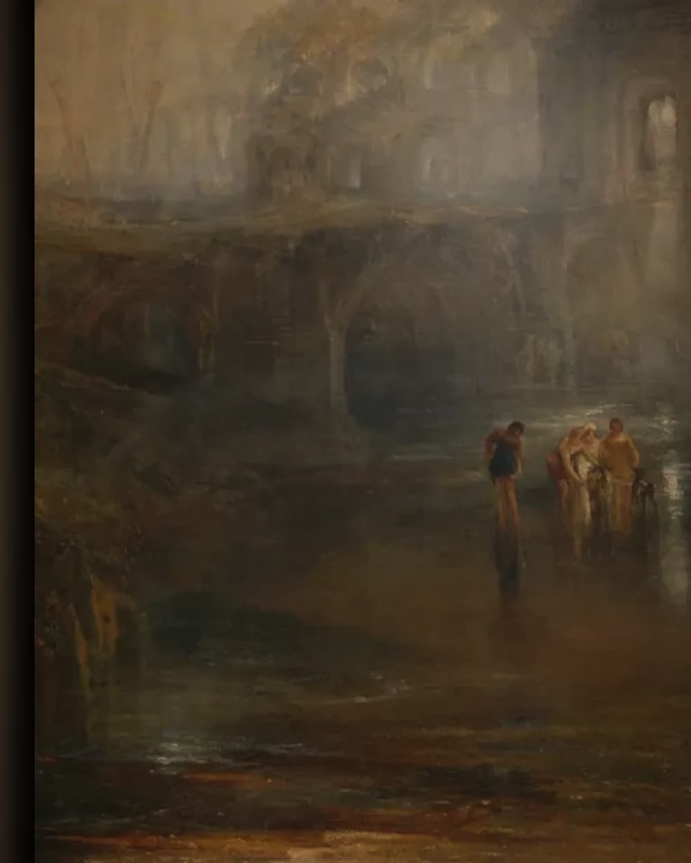 Materiaal en afwerking van Het paleis en de brug van Caligula in het wisselframe