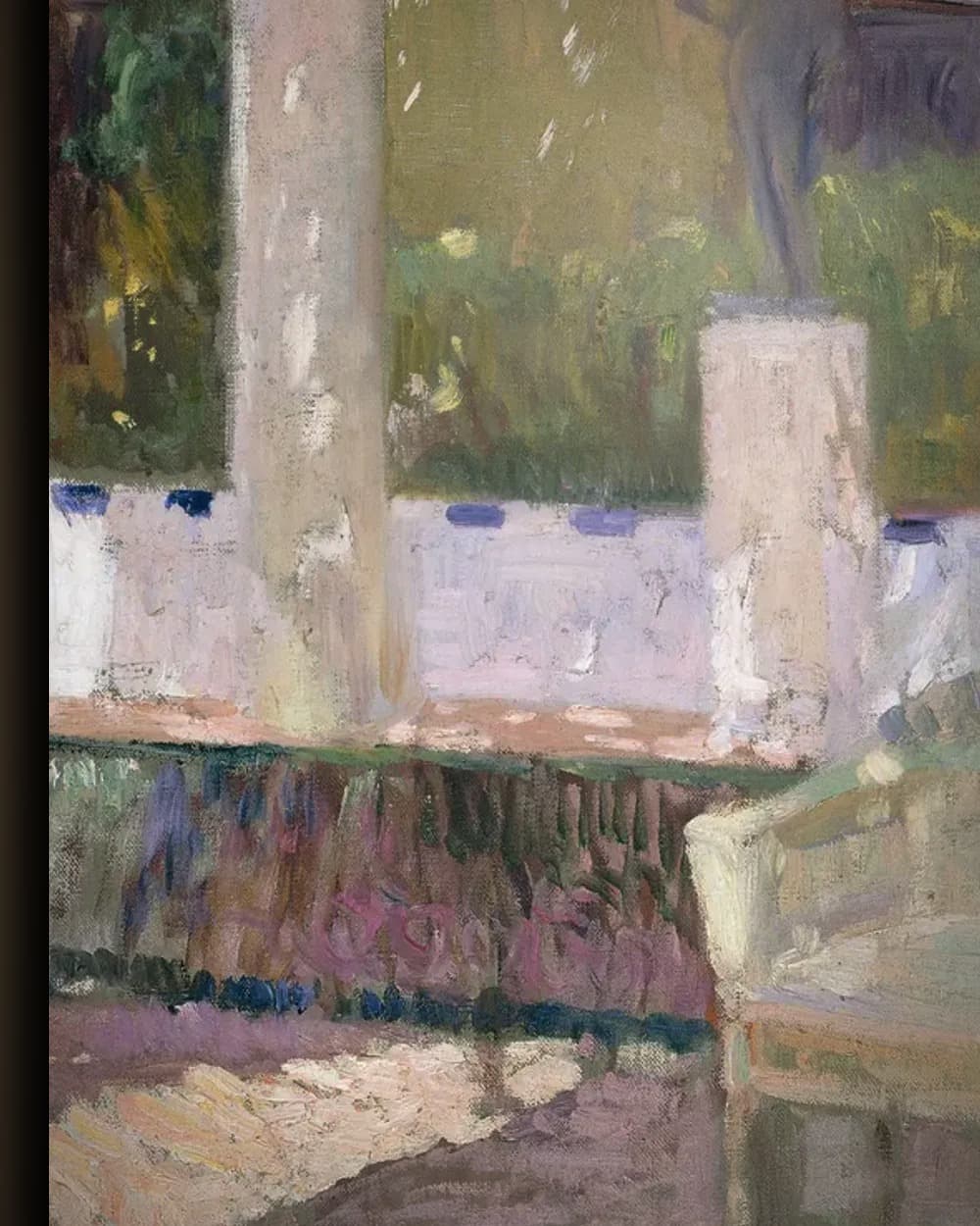 Materiaal en afwerking van De tuinen bij het huis van de familie Sorolla in het wisselframe
