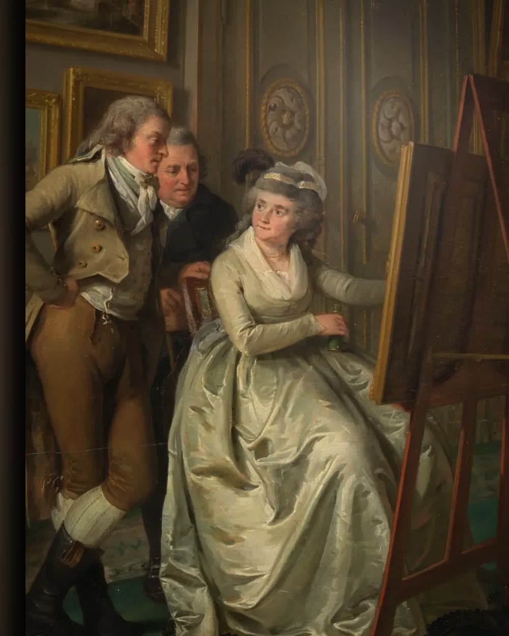 Materiaal en afwerking van De kunstgalerij van Jan Gildemeester Jansz in het wisselframe