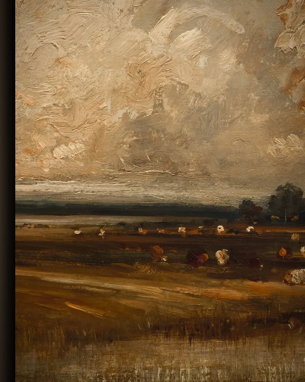 Materiaal en afwerking van Rust in de weide onder wolkenlucht in het wisselframe