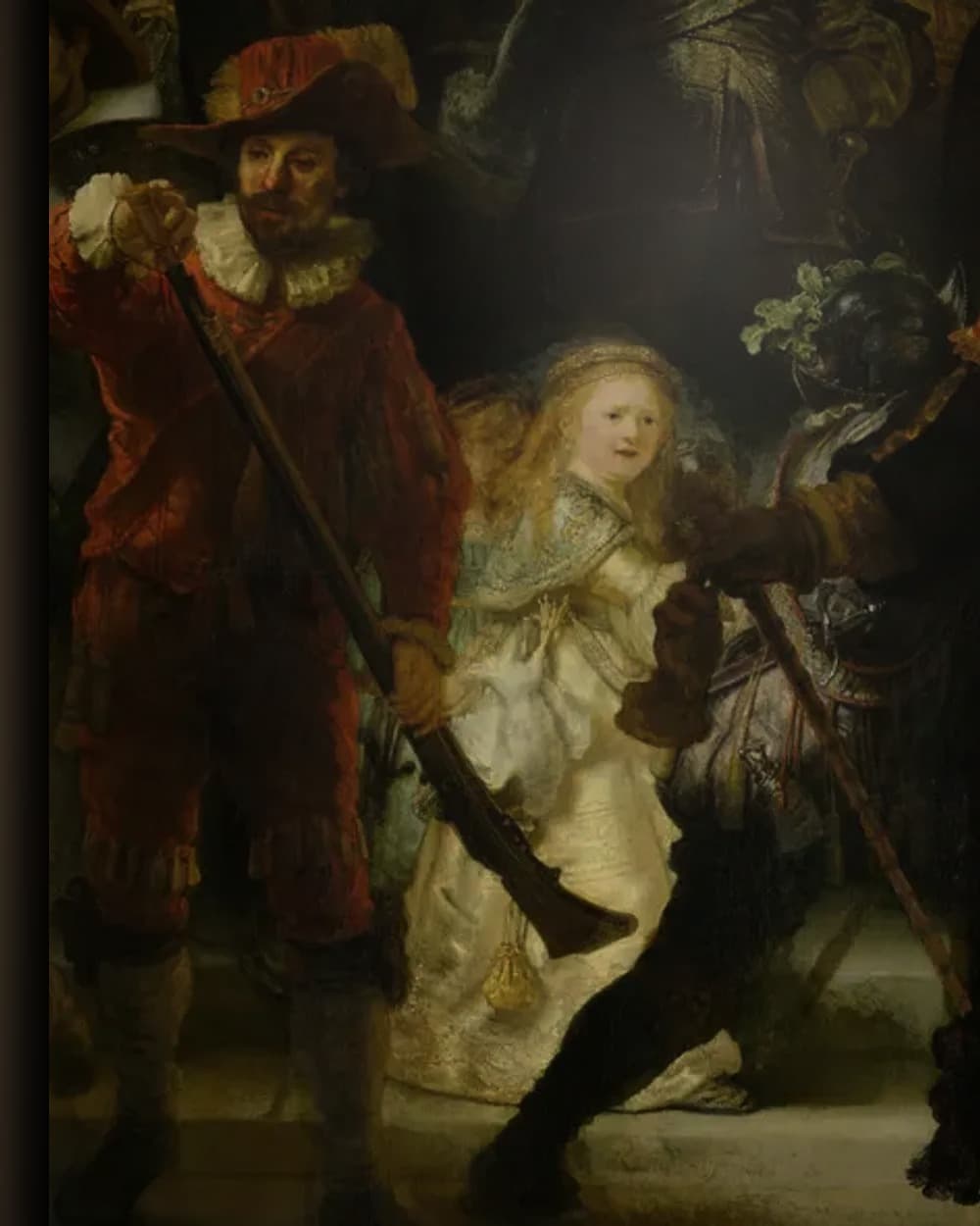 Materiaal en afwerking van De Nachtwacht in het wisselframe