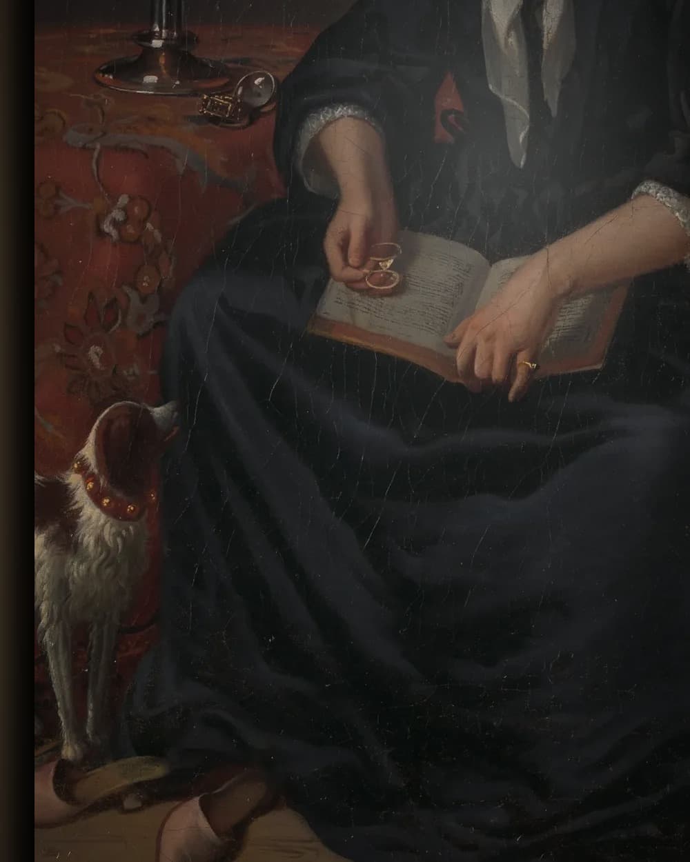 Materiaal en afwerking van Anna de Hooghe, 1645-1717, vierde echtgenote van de schilder in het wisselframe