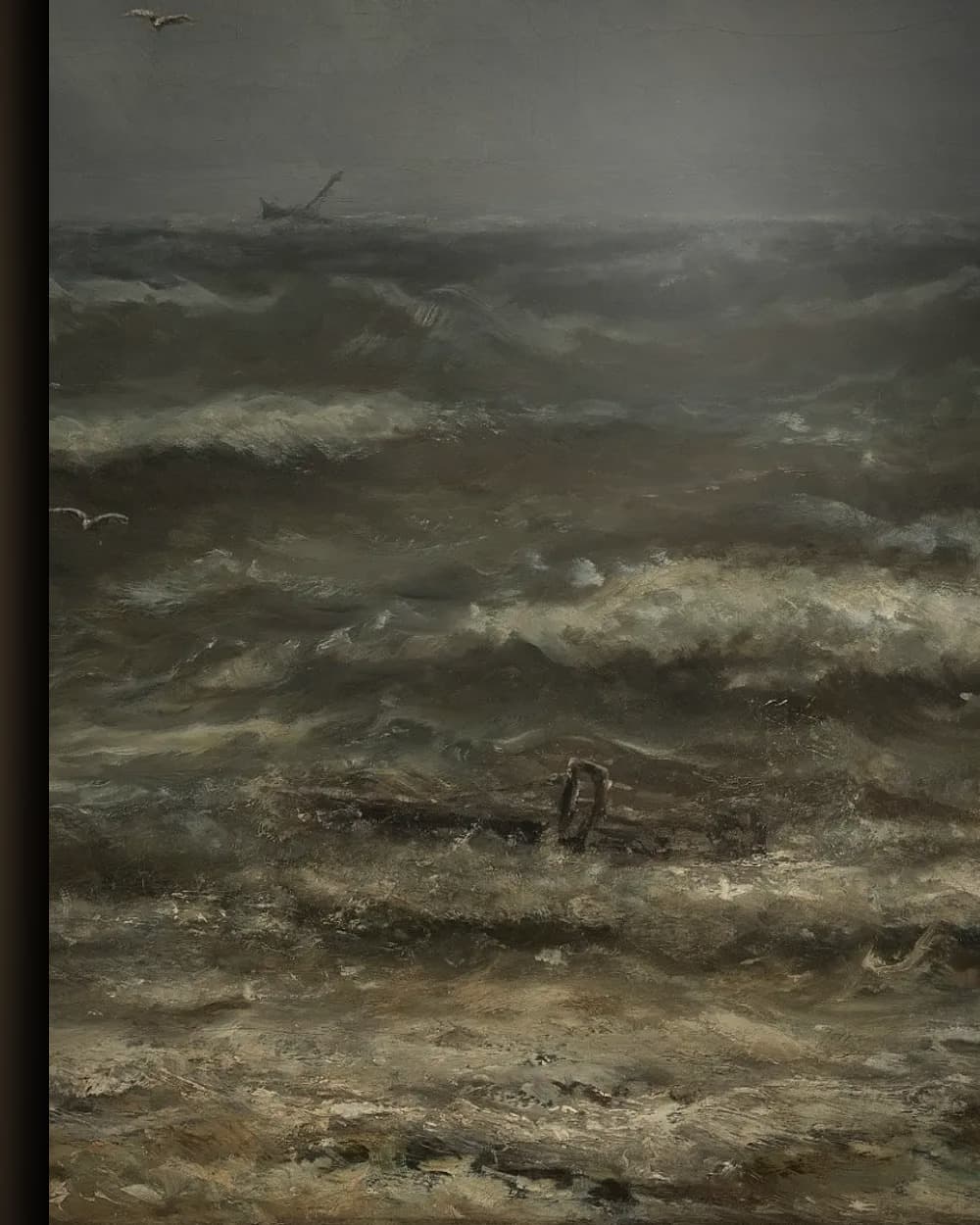 Materiaal en afwerking van Branding op de Noordzee in het wisselframe