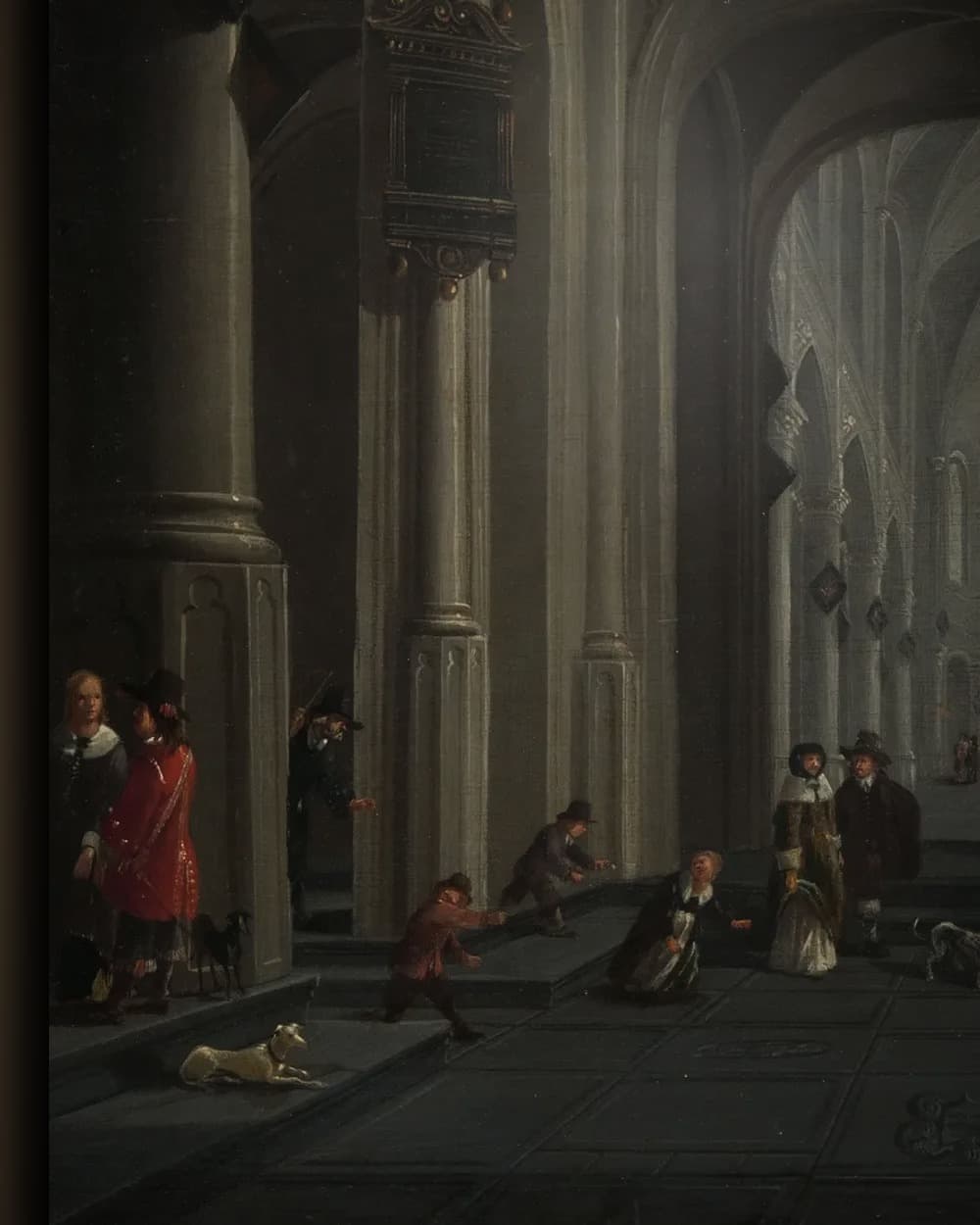 Materiaal en afwerking van Kerkinterieur in het wisselframe